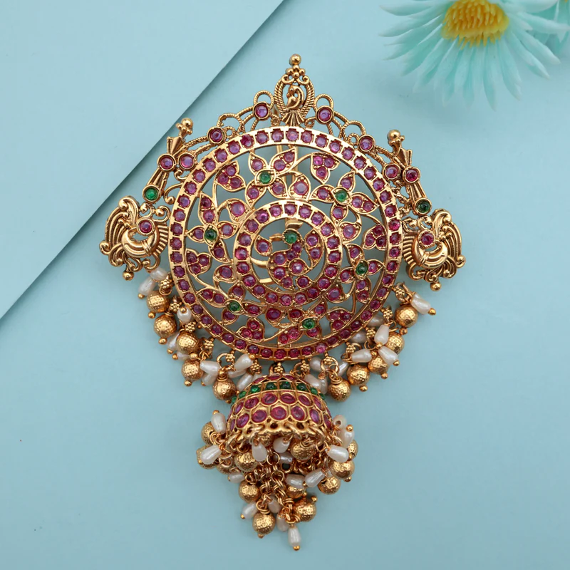 Antique Kemp Big Chakra Bridal Hair Choti